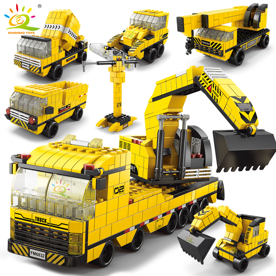HUIQIBAO 1000pcs 6in1 Engineer - Heavy Equipment Lego ulasan dan harga