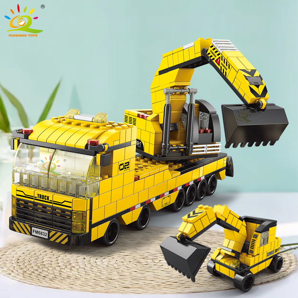 HUIQIBAO 1000pcs 6in1 Engineer - Heavy Equipment Lego ulasan dan harga