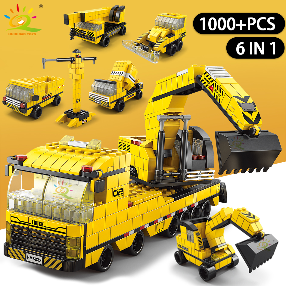 HUIQIBAO 1000pcs 6in1 Engineer - Heavy Equipment Lego ulasan dan harga