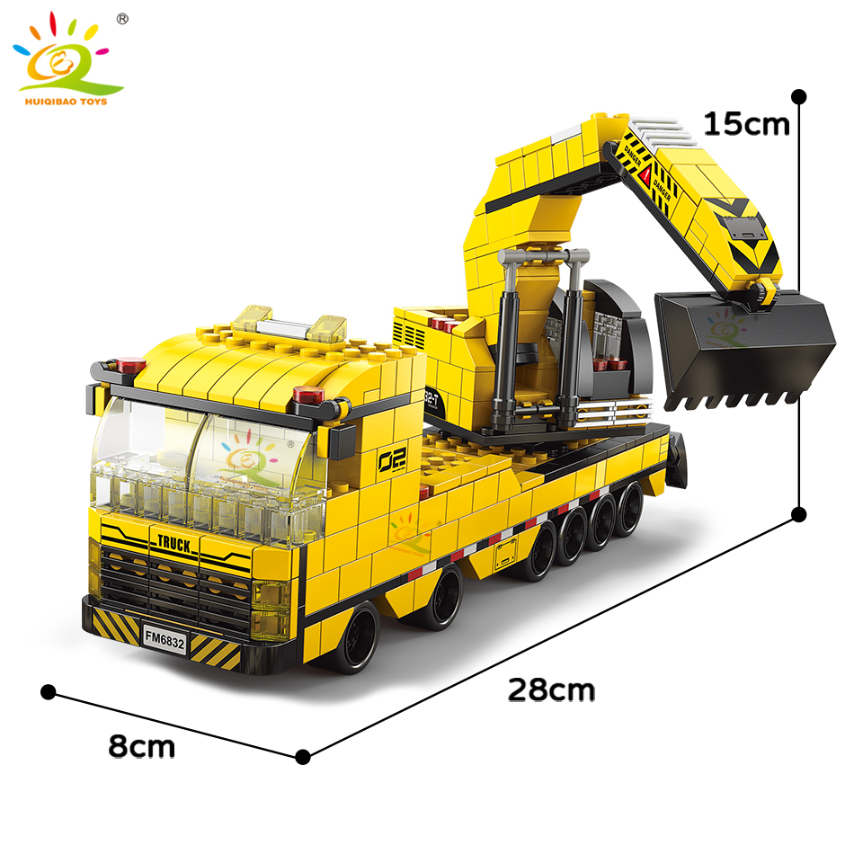 HUIQIBAO 1000pcs 6in1 Engineer - Heavy Equipment Lego ulasan dan harga