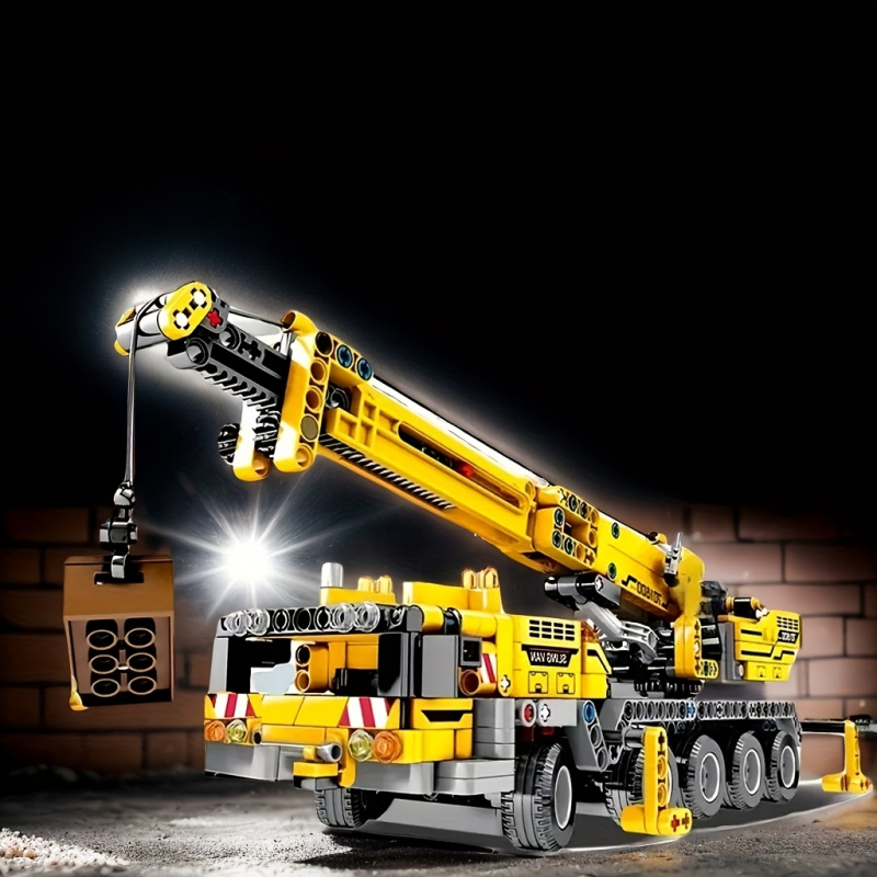 Yellow Telescopic Crane Buildi - Heavy Equipment Lego ulasan dan harga