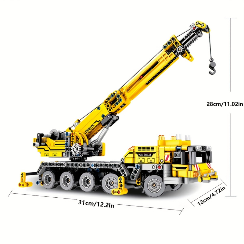 Yellow Telescopic Crane Buildi - Heavy Equipment Lego ulasan dan harga