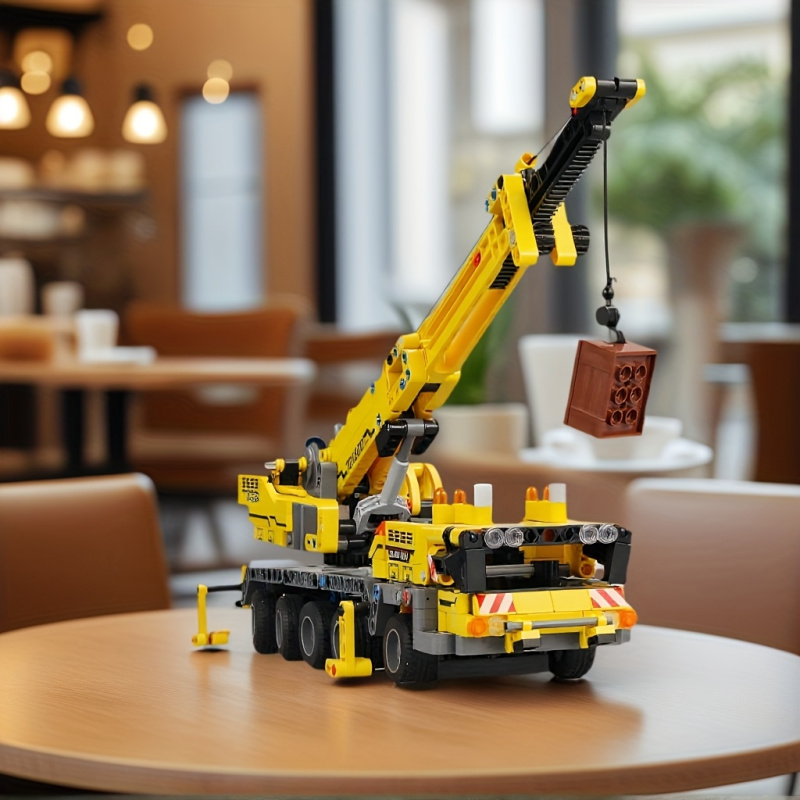 Yellow Telescopic Crane Buildi - Heavy Equipment Lego ulasan dan harga
