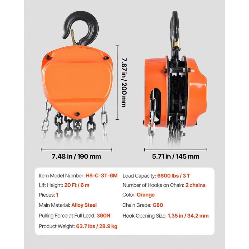 Chain hoist with 3-ton lifting - Heavy Equipment Lift ulasan dan harga